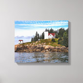 Burnt Coat Harbour Lighthouse Maine Wrapped Canvas Afdruk (Voorkant)