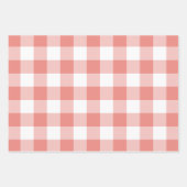Burnt Coral Gingham Check Pset Inpakpapier Vel (Voorkant 3)