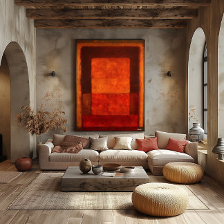 Burnt Ember Color Field Abstract Modern Art Poster