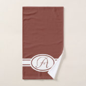 Burnt Henna brown Monogram Bad Handdoek (Handdoek)