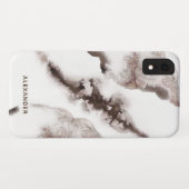 Burnt Hue Waterverf Ombre Marble Monogram Case-Mate iPhone Case (Achterkant (horizontaal))