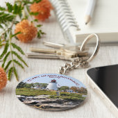 Burnt Island Lighthouse, Maine Keyring Sleutelhanger (Zijkant)