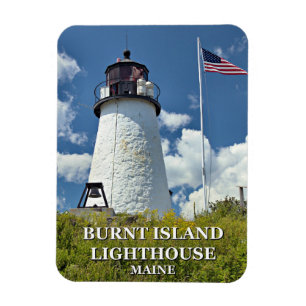 Burnt Island Lighthouse, Maine Photo Magnet Magneet