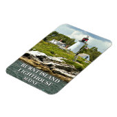 Burnt Island Lighthouse, Maine Photo Magnet Magneet (Linkerzijde)