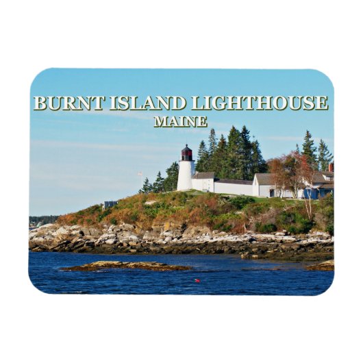 Burnt Island Lighthouse, Maine Photo Magnet Magneet (Horizontaal)