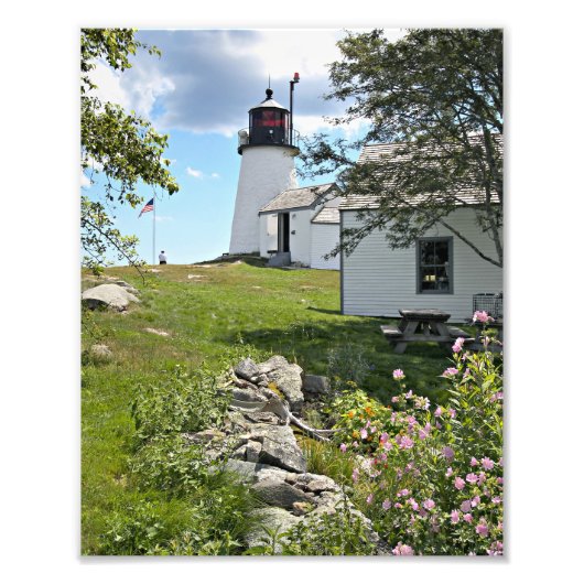 Burnt Island Lighthouse, Maine Photo Print Foto Afdruk (Voorkant)