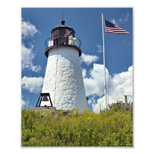 Burnt Island Lighthouse, Maine Photo Print Foto Afdruk (Voorkant)