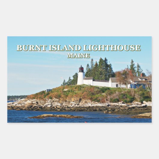 Burnt Island Lighthouse, Maine Stickers (Voorkant)