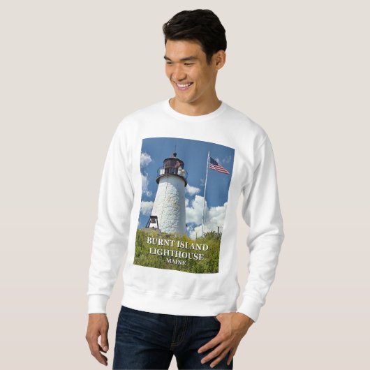 Burnt Island Lighthouse, Maine Sweatshirt (Voorkant volledig)