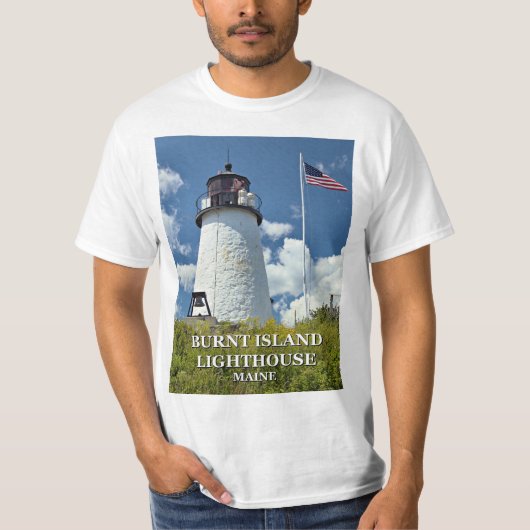 Burnt Island Lighthouse, Maine T-Shirt (Voorkant)
