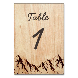 Burnt Mountain in Wood Rustieke Tafel Nummer Kaart