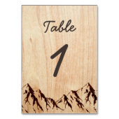 Burnt Mountain in Wood Rustieke Tafel Nummer Kaart (Achterkant)