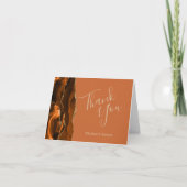 Burnt Orange Agate Gold Wedding Thank You Kaart (Voorkant)