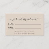 Burnt Orange Agate Ivory Silk Stylist Appointment Visitekaartje (Achterkant)