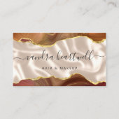 Burnt Orange Agate Ivory Silk Stylist Appointment Visitekaartje (Voorkant)