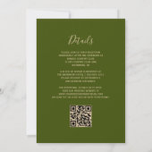Burnt Orange Agate Olive Green QR Code Wedding Kaart (Achterkant)