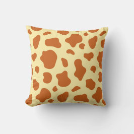 Burnt Orange and Light Yellow Cow Print Decorative Kussen