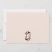 Burnt Orange and Navy Wedding Rehearsal Dinner  Kaart (Achterkant)