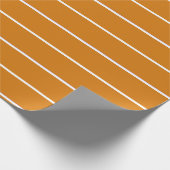 Burnt Orange and White Stripe Wrapping Paper Cadeaupapier (Hoek)