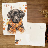 Burnt Orange Autumn Leaves Black Lab Fall Mood Briefkaart