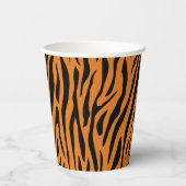Burnt Orange& Black Tiger Stripes Pattern Papieren Bekers (Achterkant)