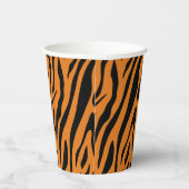 Burnt Orange& Black Tiger Stripes Pattern Papieren Bekers (Rechts)