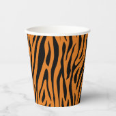 Burnt Orange& Black Tiger Stripes Pattern Papieren Bekers (Voorkant)