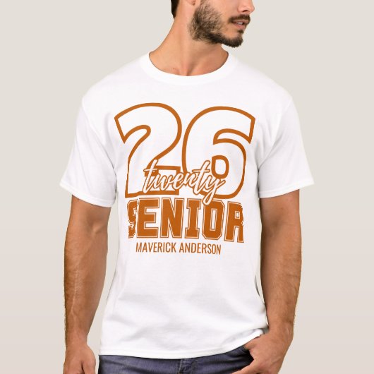 Burnt Orange Class of 2026 Graduation T-shirt (Voorkant)