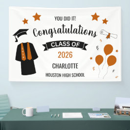 Burnt Orange Congratulations Graduation Spandoek