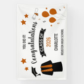 Burnt Orange Congratulations Graduation Spandoek (Verticaal)