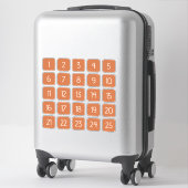 Burnt Orange Customizable Square Number Stickers (Koffer)