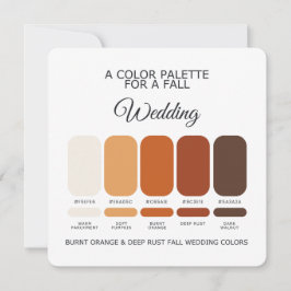 Burnt Orange Deep Rust Fall Wedding Palette Card Kaart