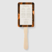 Burnt Orange Gold Agate Ivory Wedding Program Handwaaier (Achterkant)