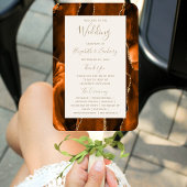 Burnt Orange Gold Agate Ivory Wedding Program Handwaaier