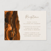 Burnt Orange Gold Agate Ivory Wedding Reception Informatiekaartje (Voorkant)