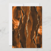 Burnt Orange Gold Agate Marble Save the Date Card Kaart (Achterkant)