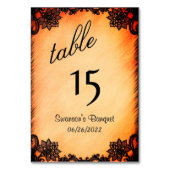 Burnt Orange Lace Table Number  Kaart (Achterkant)