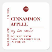 Burnt Orange Minimalist Candle Label | Custom Cand (Voorkant)