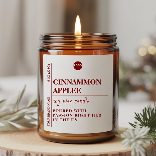 Burnt Orange Minimalist Candle Label | Custom Cand