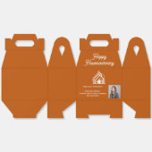 Burnt Orange Real Estate Company Agent Photo Bedankdoosjes (Ongevouwen)