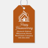 Burnt Orange Real Estate Company Custom Realtor Cadeaulabel (Voorkant)