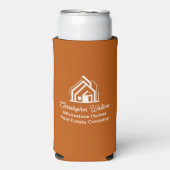 Burnt Orange Real Estate Company Custom Realtor Seltzer Blikjeskoeler (Seltzer Voorkant)