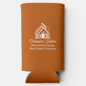 Burnt Orange Real Estate Company Custom Realtor Seltzer Blikjeskoeler (Achterkant)