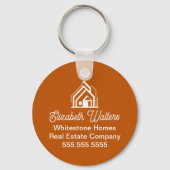 Burnt Orange Real Estate Company Custom Realtor Sleutelhanger (Voorkant)