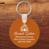 Burnt Orange Real Estate Company Custom Realtor Sleutelhanger (Voorkant)