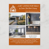 Burnt Orange Real Estate Company House Listing Briefkaart (Voorkant)