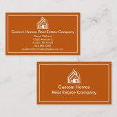 Burnt Orange Real Estate Company House Visitekaartje (Voorkant / Achterkant)