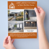 Burnt Orange Real Estate Home Listing 2 Sided Flyer (Hand)