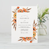 Burnt Orange Rustic Harvest Wedding Kaart (Staand voorkant)