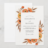 Burnt Orange Rustic Harvest Wedding Kaart (Voorkant / Achterkant)